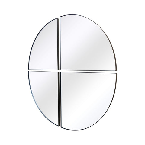 Selina - New Black XL Circular Metal Wall Mirror Made up of 4 Parts 54" X 54" (140 x 140CM)