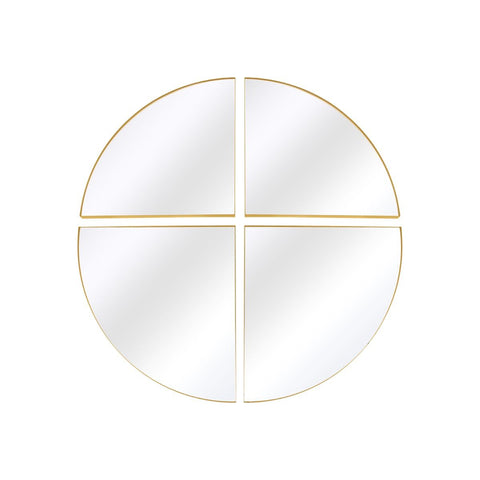 Mirabella - New Gold XL Circular Metal Wall Mirror Made up of 4 Parts 54" X 54" (140 x 140CM)