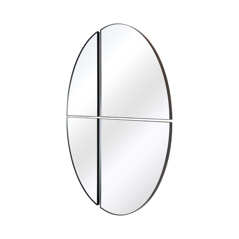 Eva - New Black XL Circular Metal Wall Mirror Made up of 4 Parts 70" X 70" (180 x 180CM)