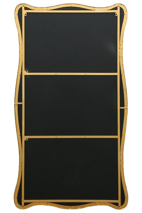 Electra - New Gold Metal Rectangular Wavy Tray Effect Frame Wall Mirror 71" X 39" (180CM X 100CM)