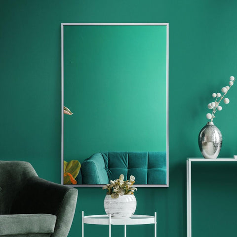 Silver Aluminium Edged Wall Mirror 35" X 24" (90CM X 60CM)