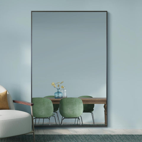 Black Aluminium Edged Wall Mirror 47" X 31" (120CM X 80CM)