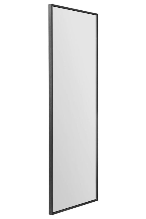 Black Aluminium Edged Wall Leaner Mirror 47" X 16" (120CM X 40CM)