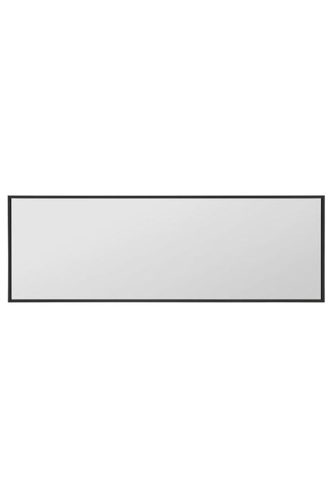 Black Aluminium Edged Wall Leaner Mirror 47" X 16" (120CM X 40CM)