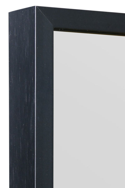 Black Aluminium Edged Wall Leaner Mirror 68" X 33" (174CM X 85CM)