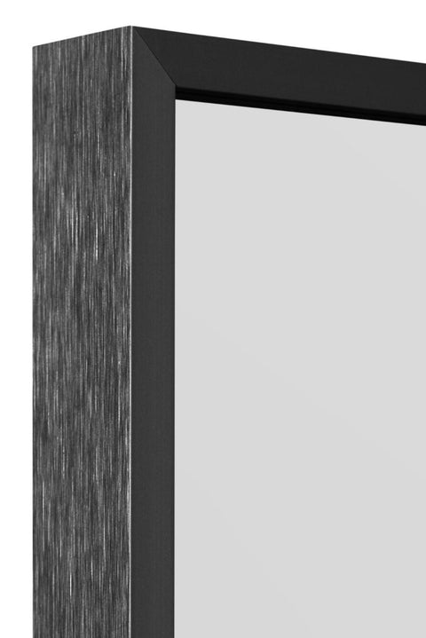 Black Aluminium Edged Wall Leaner Mirror 68" X 43" (174CM X 110CM)