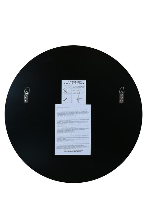 Round Circular Antiqued Mirror with Polished Edge on Black Backing 24" X 24" (60x60CM)