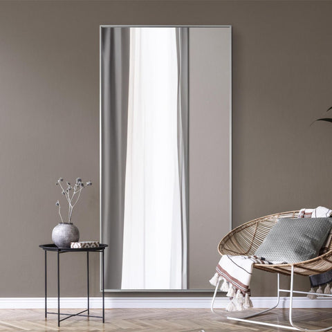 Silver Aluminium Edged Wall Mirror 79" X 39" (200CM X 100CM)