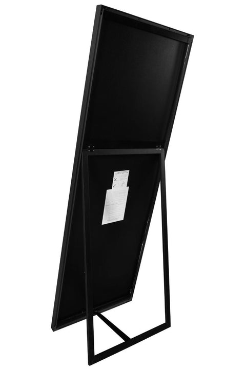 Black Aluminium Edged Cheval Mirror 67" X 23" (170CM X 58CM)