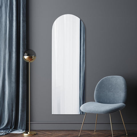 Frameless Arched Leaner/Wall Mirror 70" X 24" (180CM X 60CM)