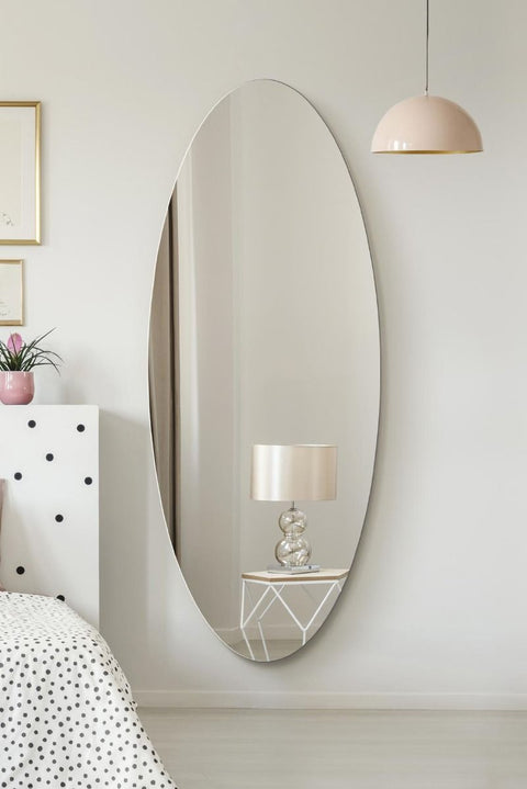 Frameless Oval Wall Mirror 71" X 28" (180x70CM)