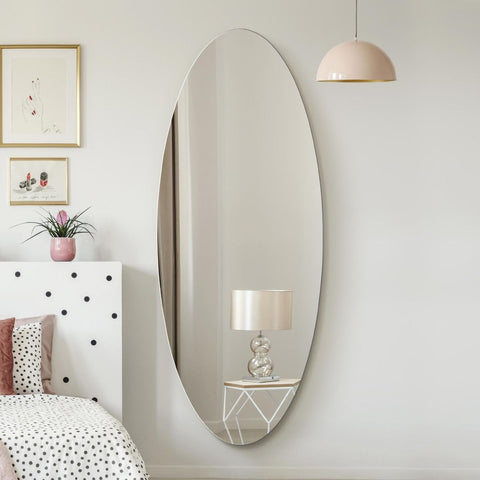 Frameless Oval Wall Mirror 71" X 28" (180x70CM)